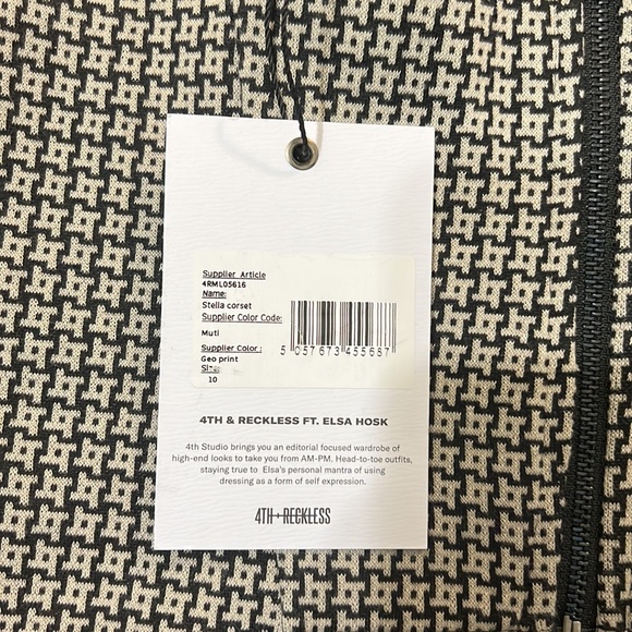 NWT Elsa Hosk 4th & Reckless Stella Corset crop top - Picture 4 of 5